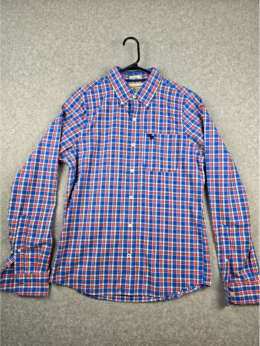 Abercrombie & Fitch Muscle Fit Plaid Button Up Shirt Long Sleeve M Pockets